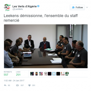 Algeria fire coach
